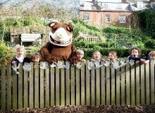 Exeter Cathedral School pupils show off their garden to The Gruffalo!